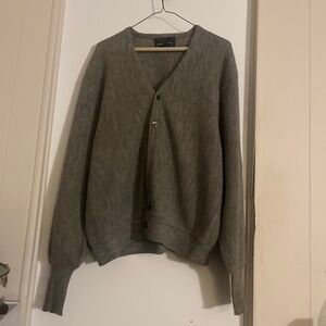 Vintage Arnold Palmer Robert Bruce Gray Cardigan Sweater Mens XL Union USA Made